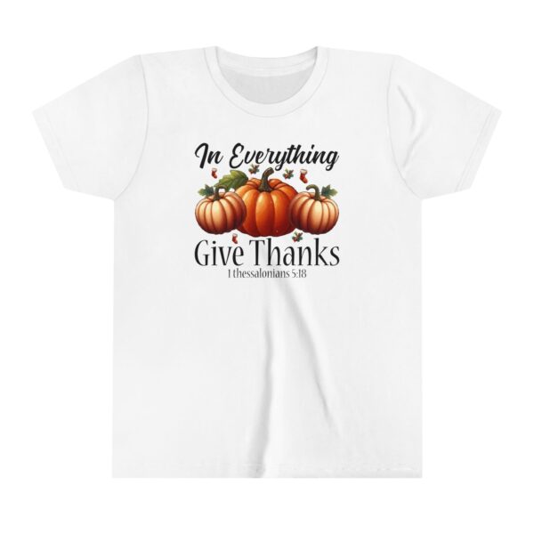 In Everything Give Thanks' Pumpkin Design for Thanksgiving Youth Short Sleeve Tee